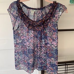 ODILLE (Anthro) Silk floral Blouse - size 2